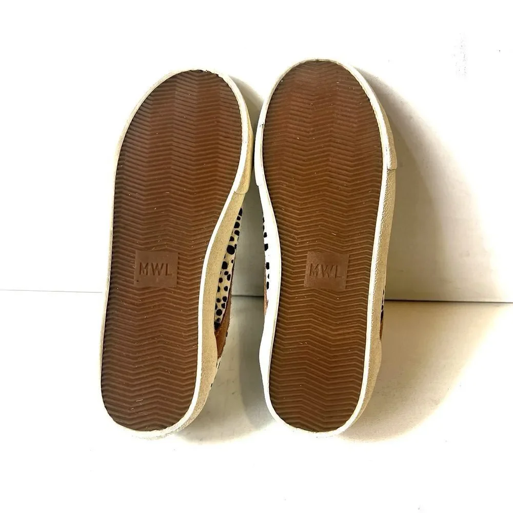 Madewell Women Sz 6.5M Low Top Lace Up Sneaker Real fur-dyed calf hair Dalmatian